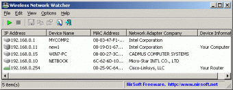 Wireless Network Watcher Screenshot